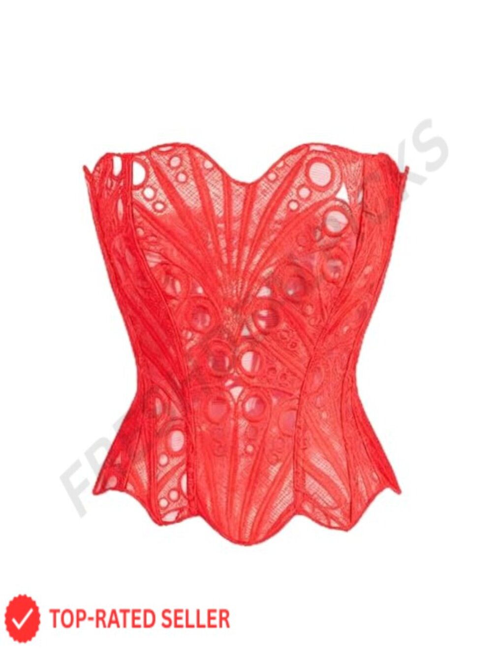 Women Strapless Corset Top Lace Back Tie-Up Bustier Clubwear